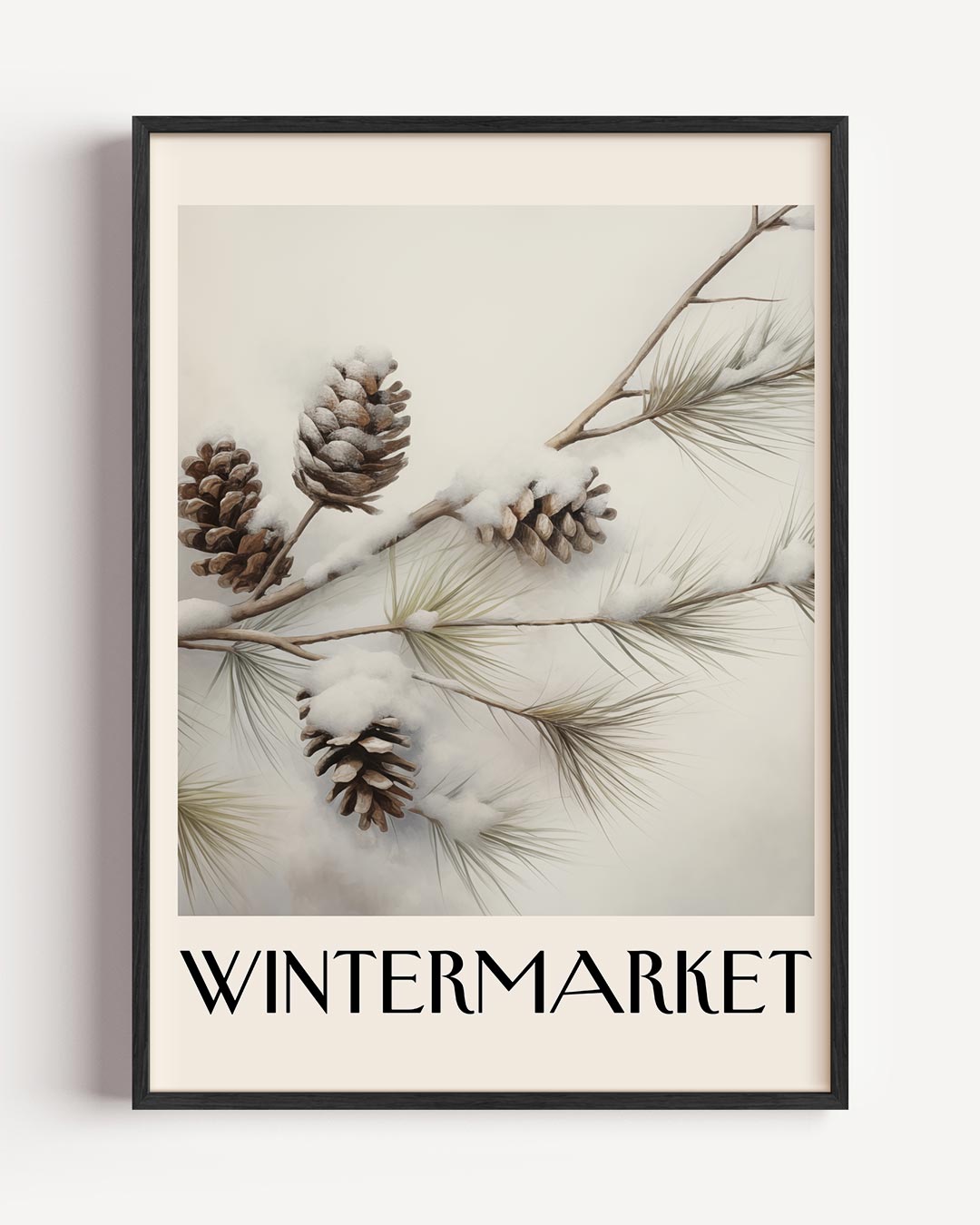 Winterse Dennenappel Poster-WallArtistic