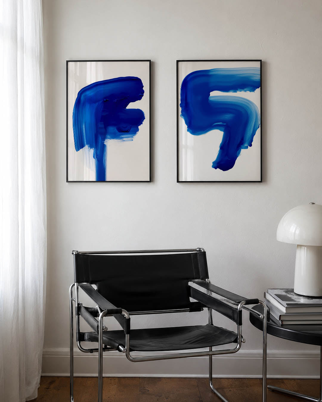 Blauw vloeiend vlak Posterset