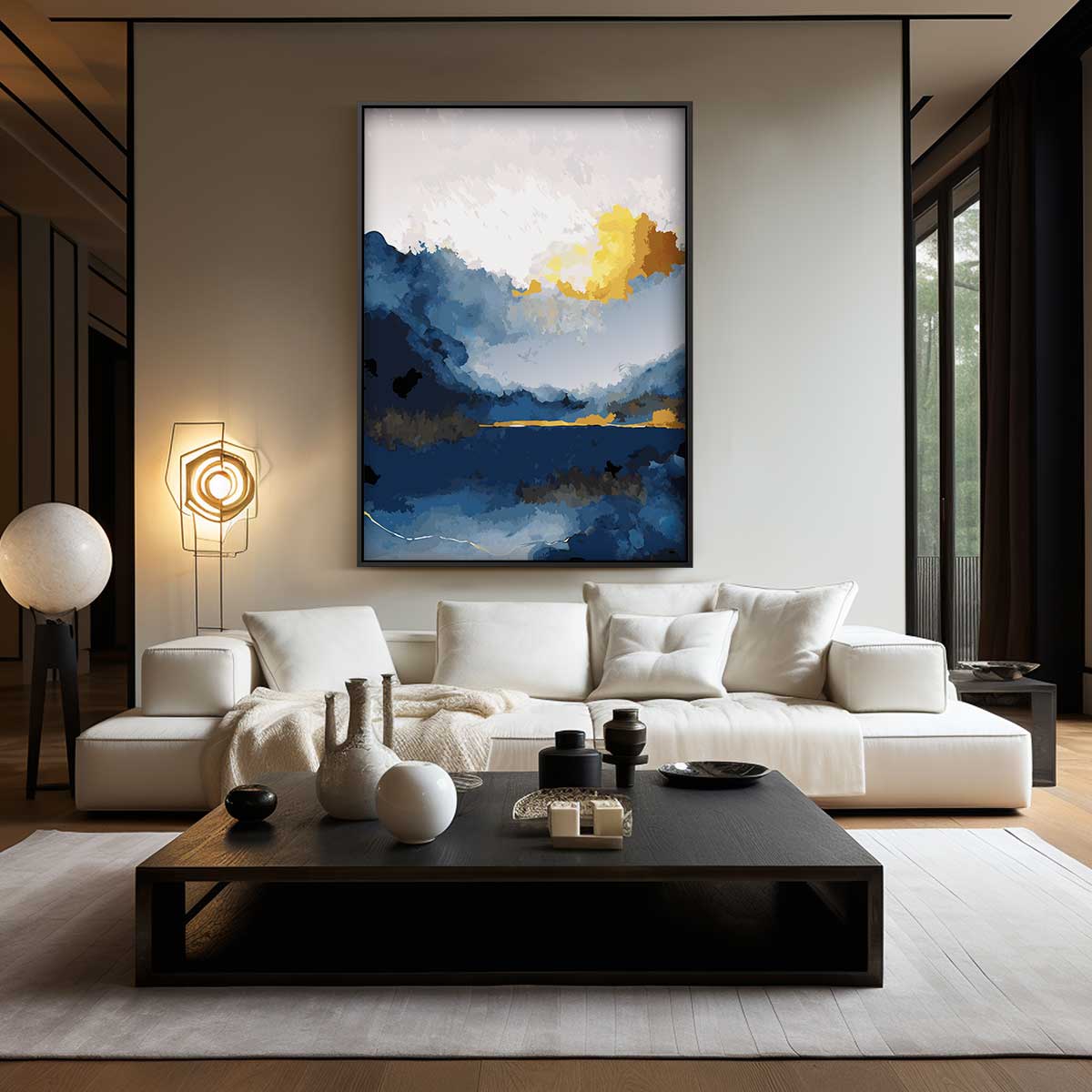 Avondgloren in Abstract Kunstwerk-canvas-dibond-plexiglas-wanddecoratie-WallArtistic