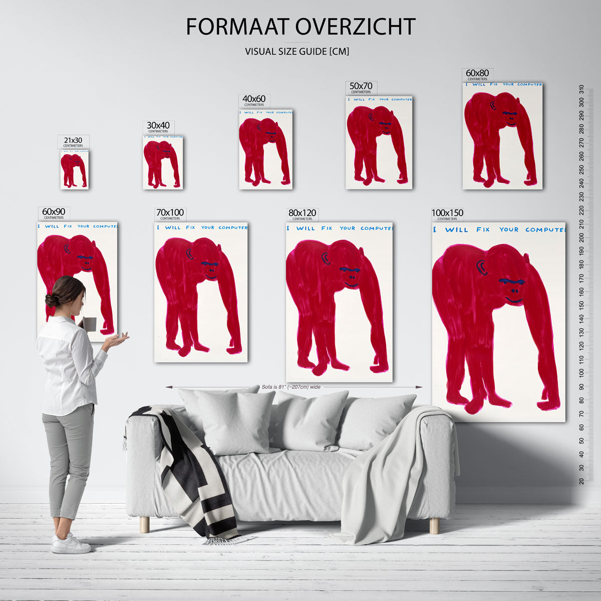 Rode aap met tekst Poster