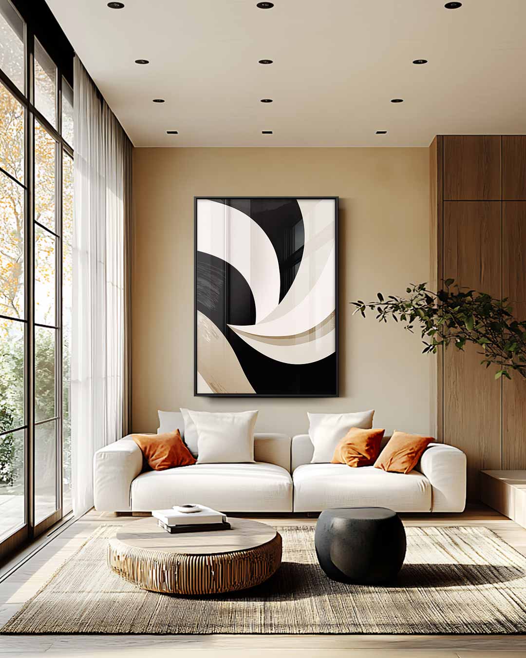 Organische Vormen in Beweging Kunstwerk-canvas-dibond-plexiglas-wanddecoratie-WallArtistic