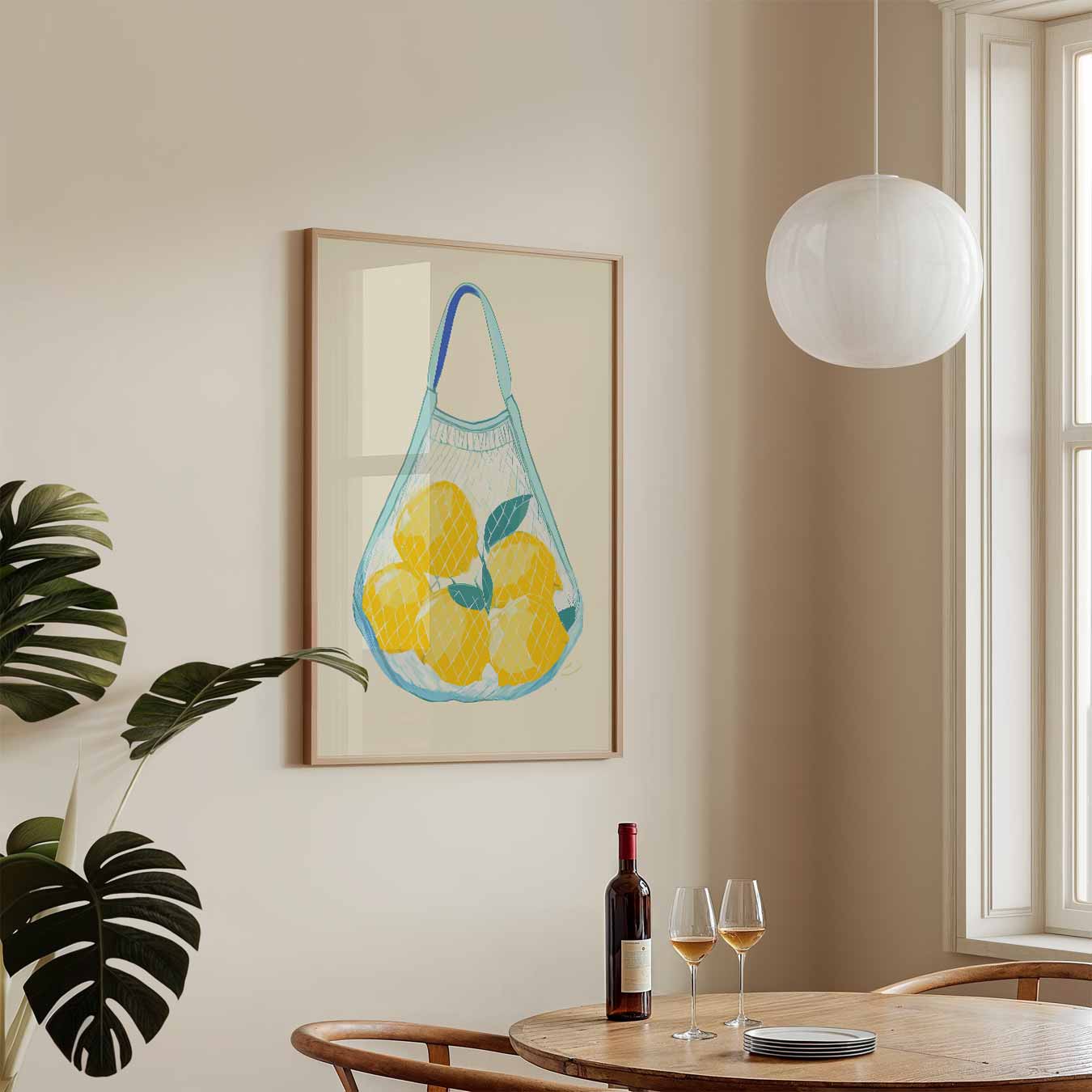 Zomerse Citroen Net-Tas Poster