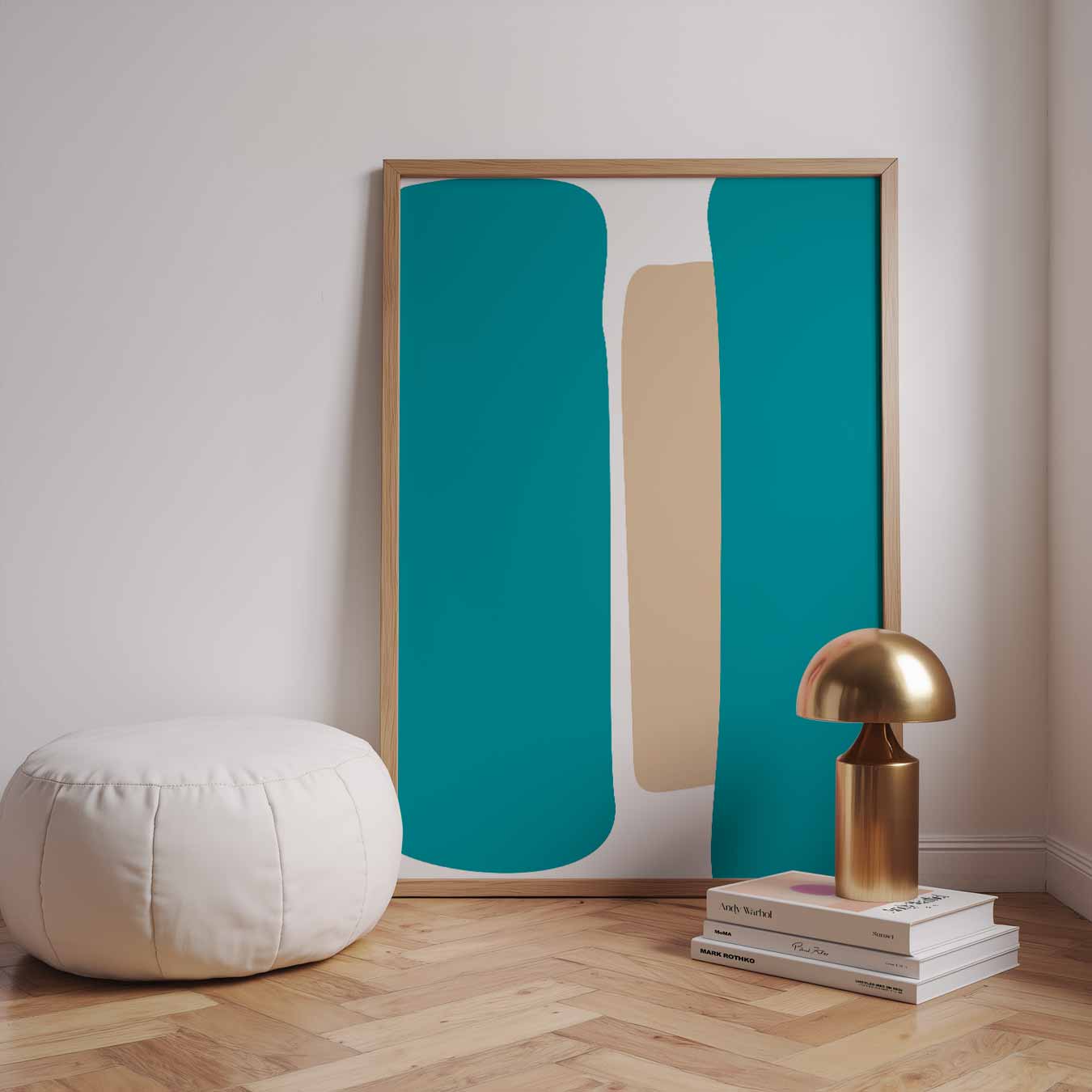 Abstracte Blauwe Harmonie Poster