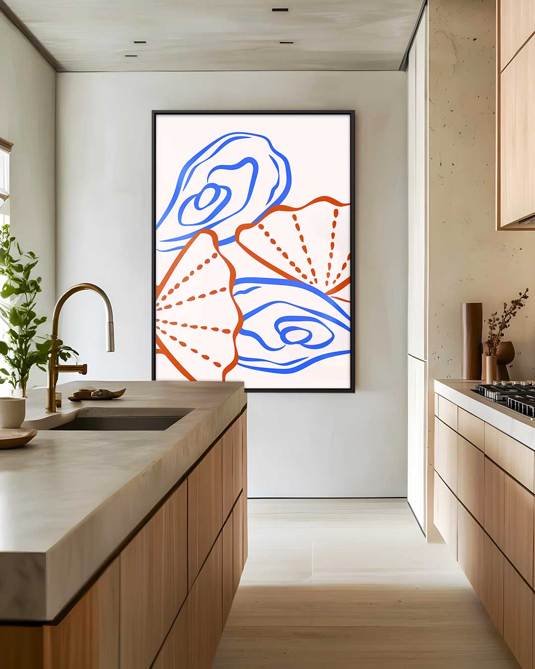 Vrolijke Schelpen Print Kunstwerk-canvas-dibond-plexiglas-wanddecoratie-WallArtistic