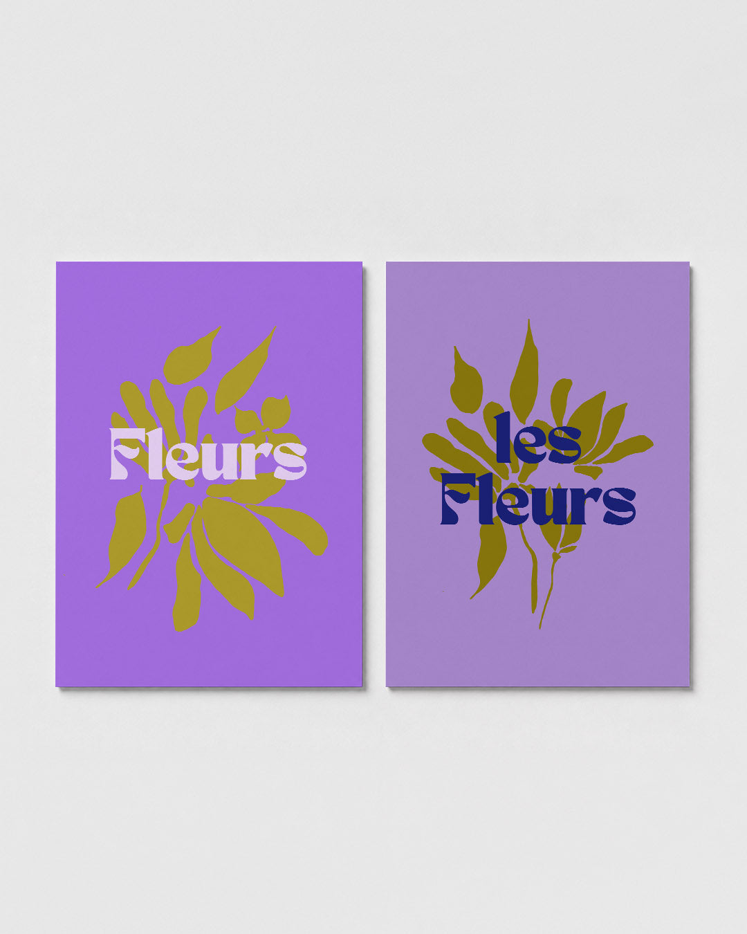 Bloemvormen en tekst Posterset
