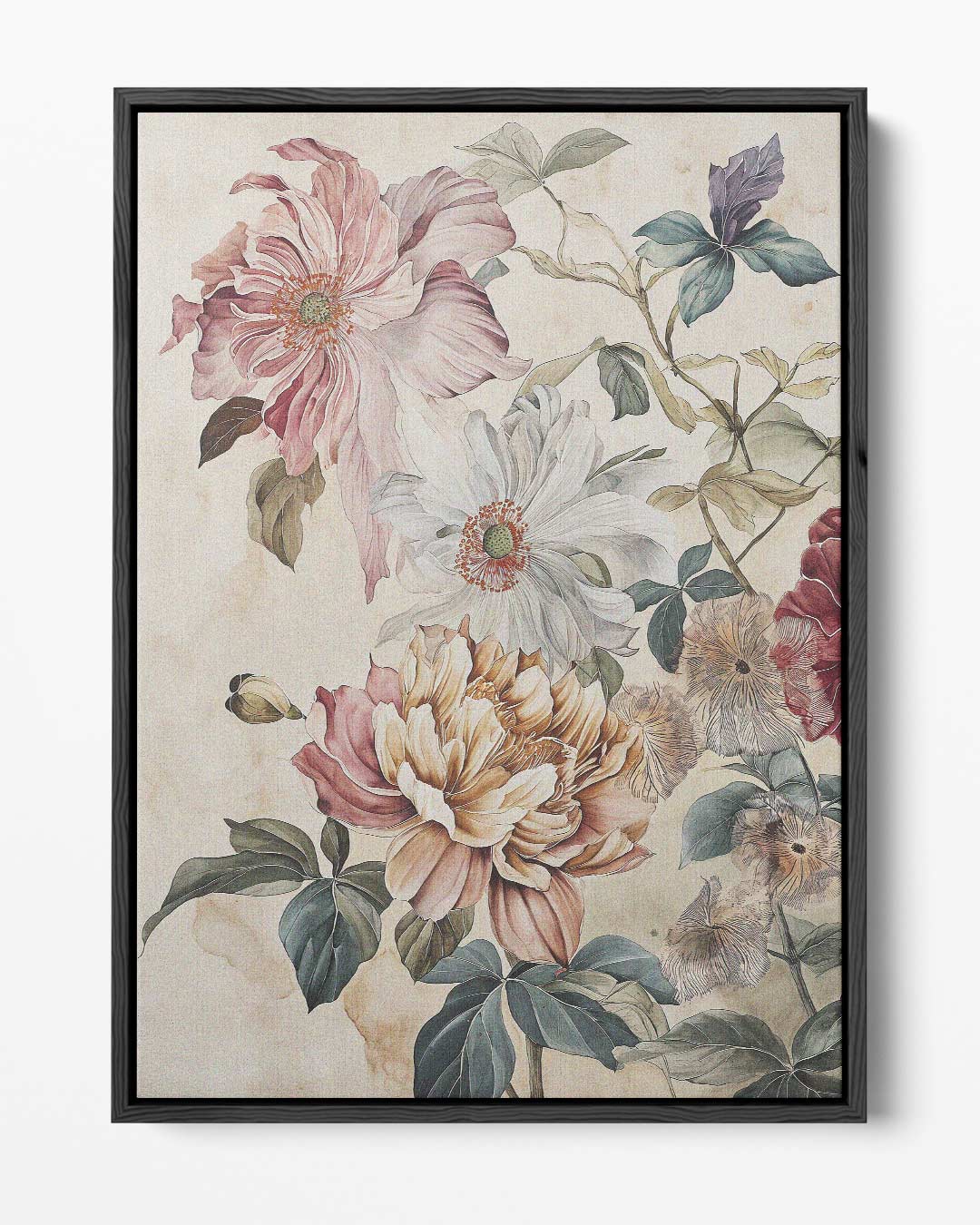 Bloemenpracht in Aquarel Kunstwerk-canvas-dibond-plexiglas-wanddecoratie-WallArtistic