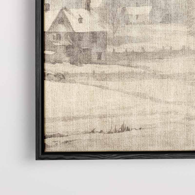 Winterlandschap in Waterverf Kunstwerk-canvas-dibond-plexiglas-wanddecoratie-WallArtistic