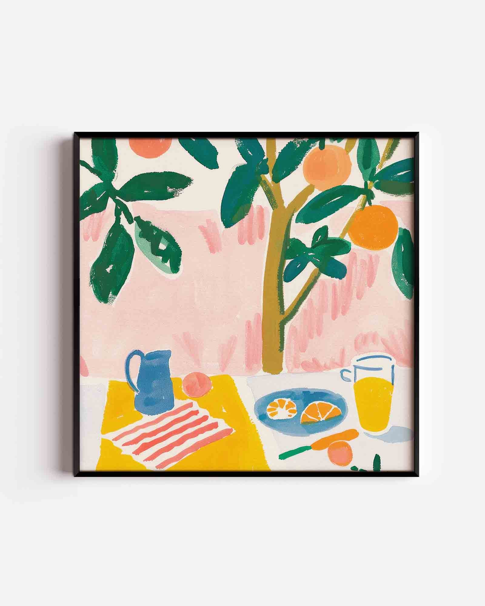 Citrus en tafel Poster