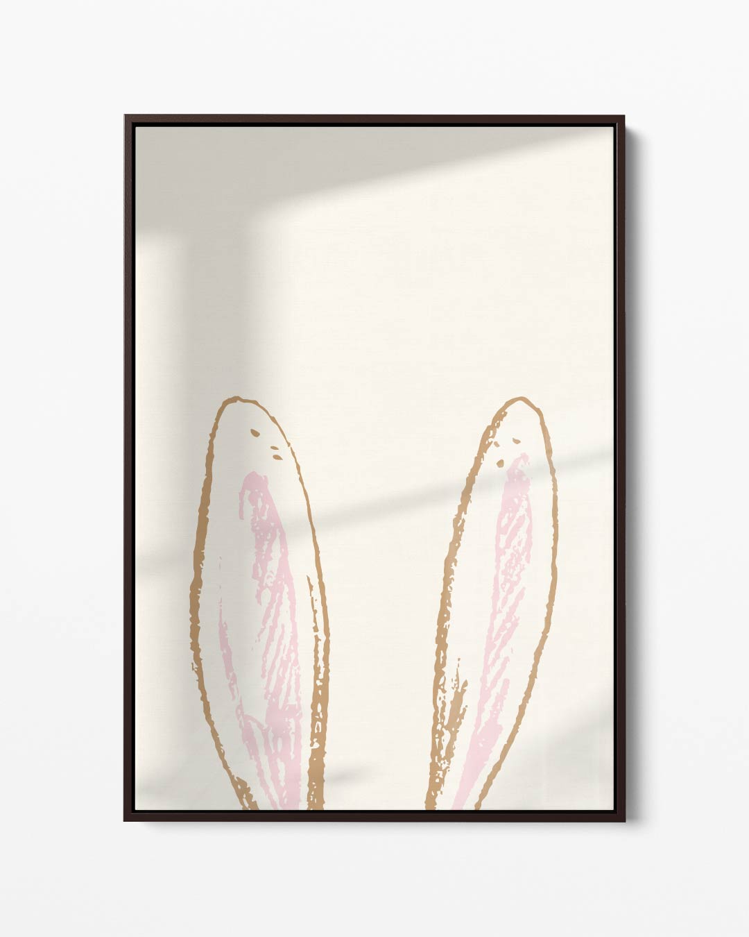 Schattige Konijnenoren Illustratie Kunstwerk-canvas-dibond-plexiglas-wanddecoratie-WallArtistic