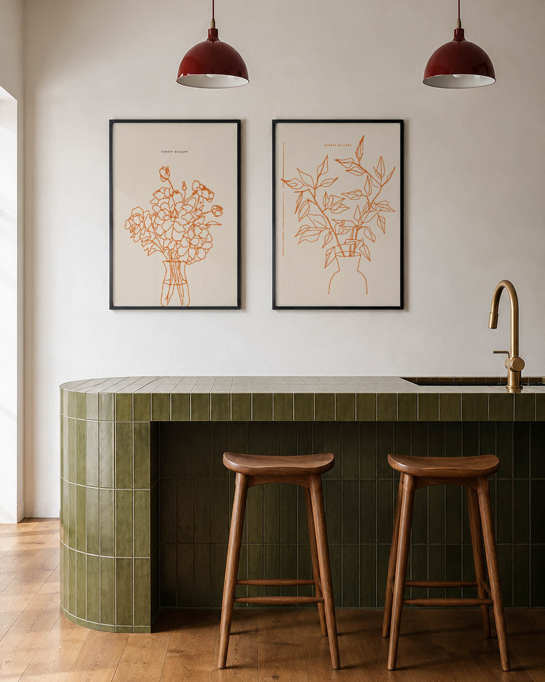 Bloemlijnenspel Posterset