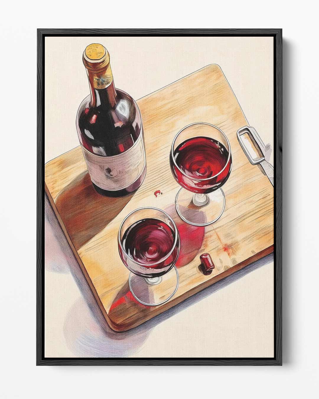 Sfeervol Wijnstilleven Kunstwerk-canvas-dibond-plexiglas-wanddecoratie-WallArtistic