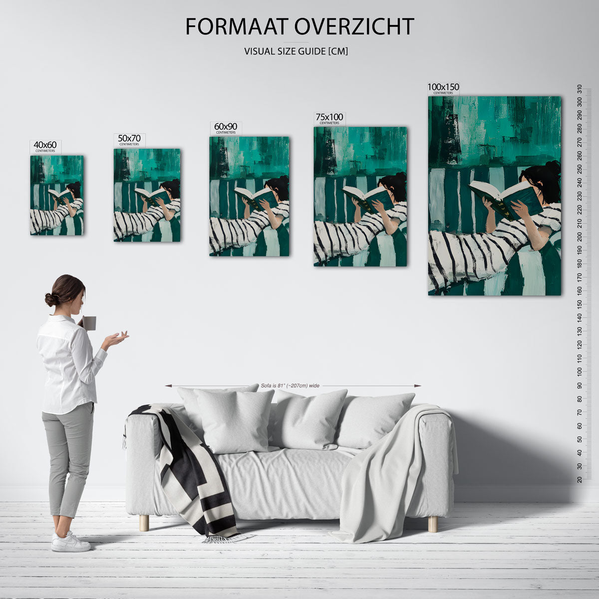 Lezende vrouw Kunstwerk