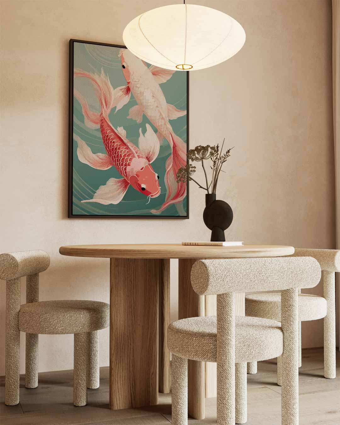 Koi Vissen in Beweging Kunstwerk-canvas-dibond-plexiglas-wanddecoratie-WallArtistic