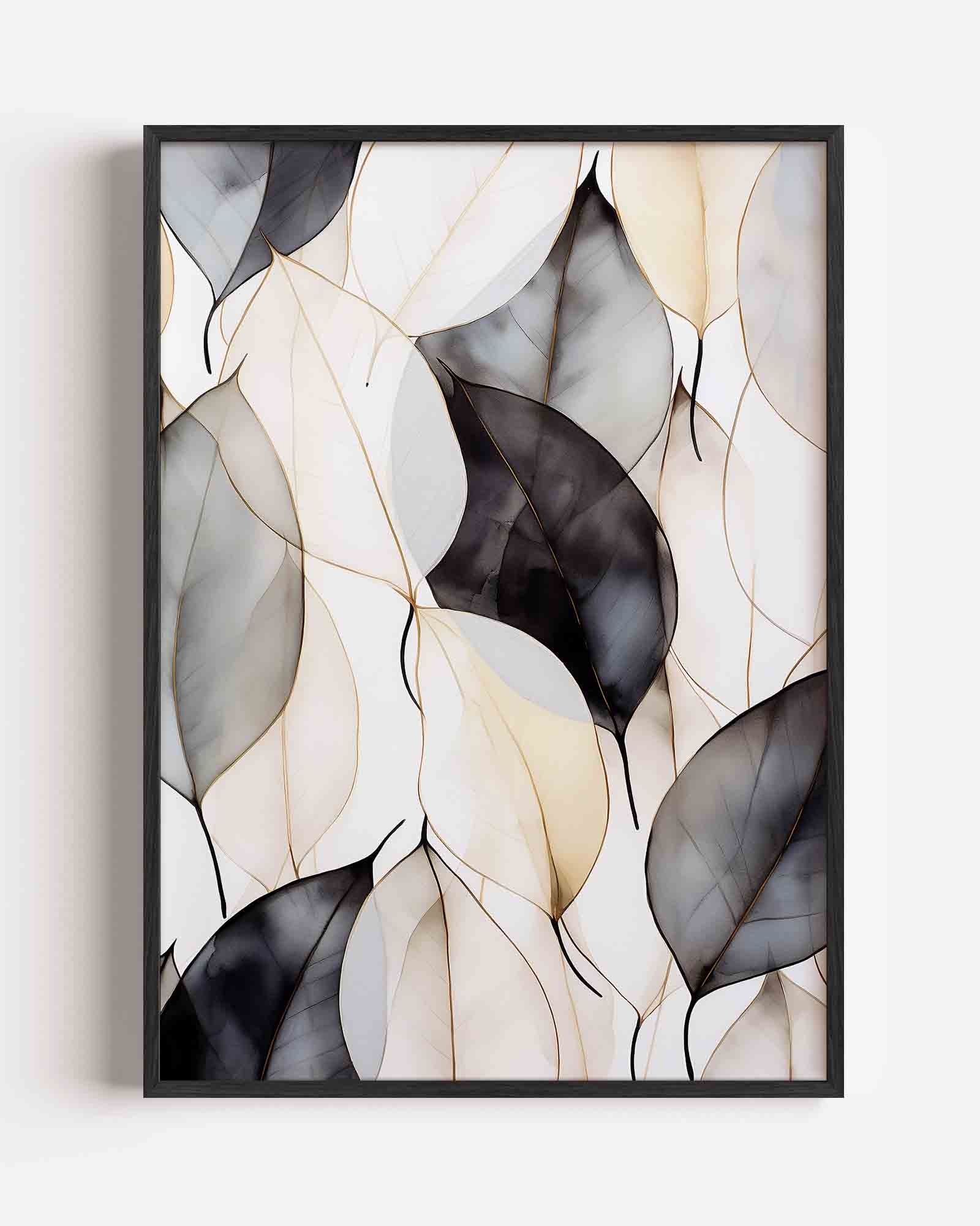 Bladeren in neutrale tinten Poster