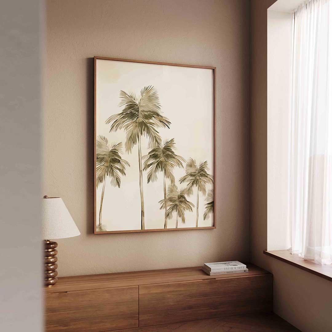 Palmboom silhouetten Poster