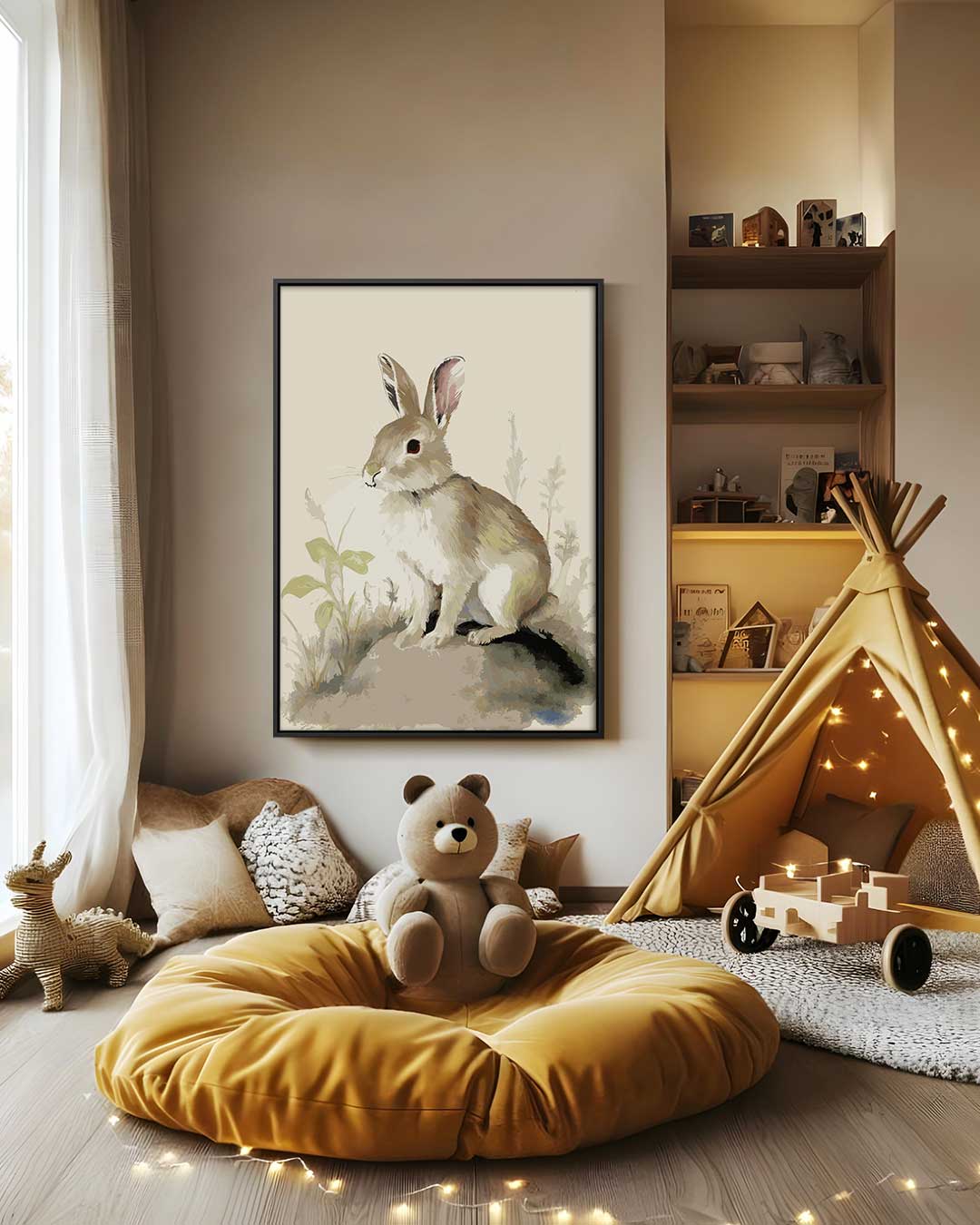Schattig Konijn in de Natuur Kunstwerk-canvas-dibond-plexiglas-wanddecoratie-WallArtistic