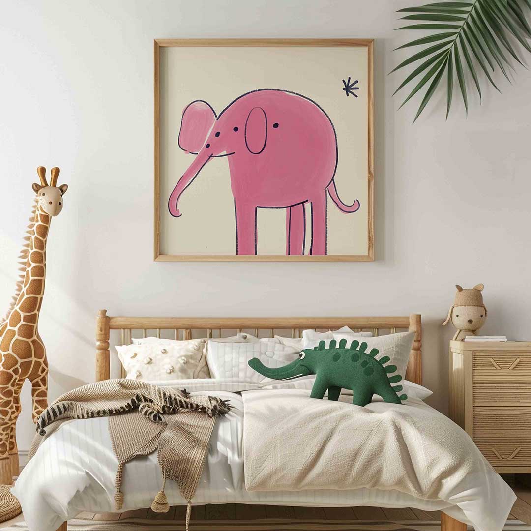 Roze olifant Poster