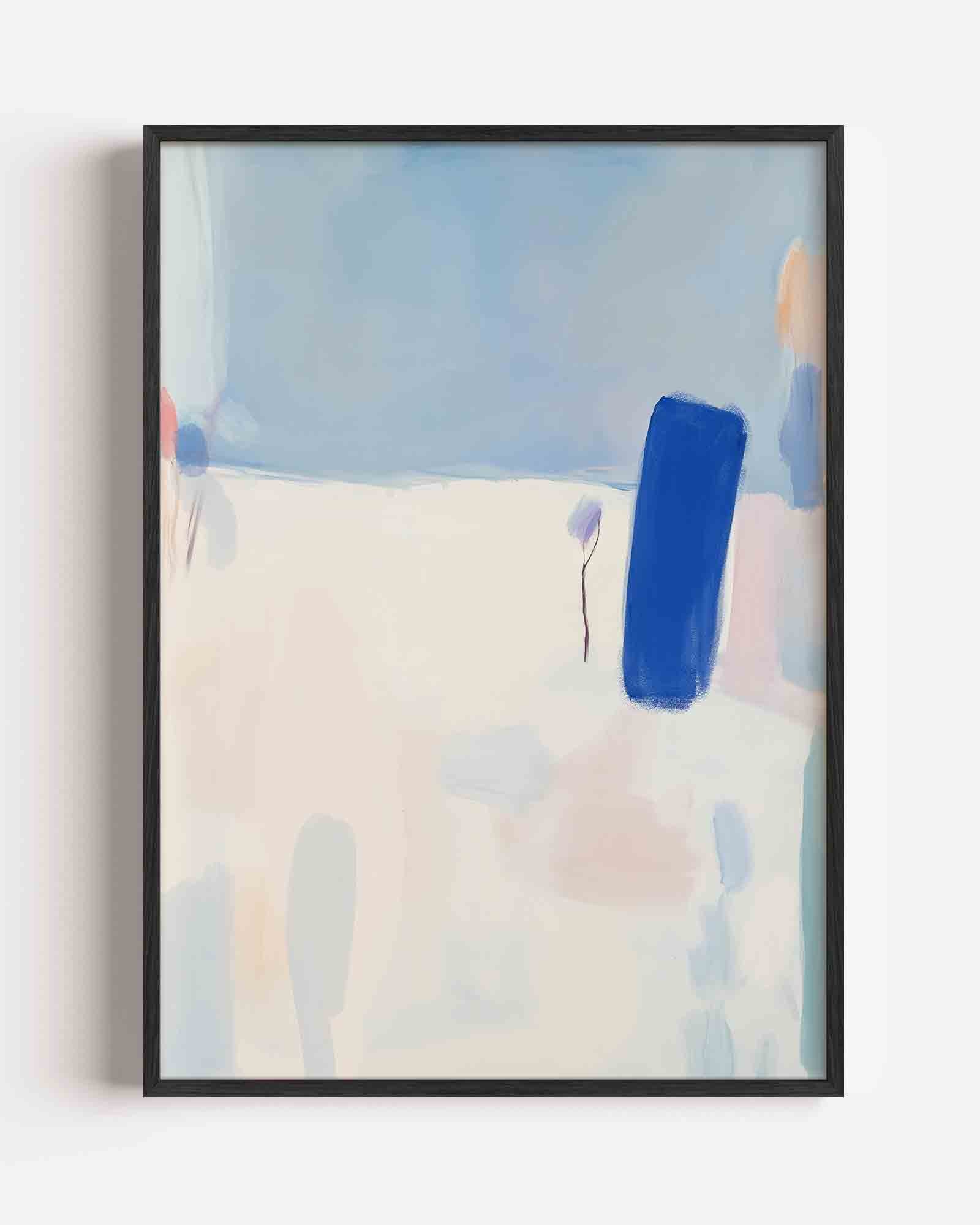 Abstracte blauwe vormen Poster