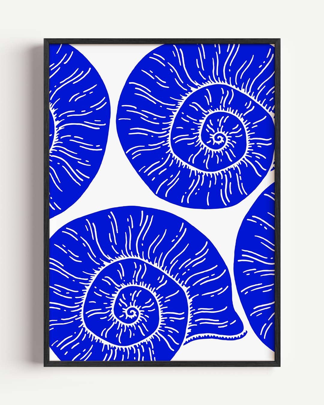 Spiralen in Blauw Poster