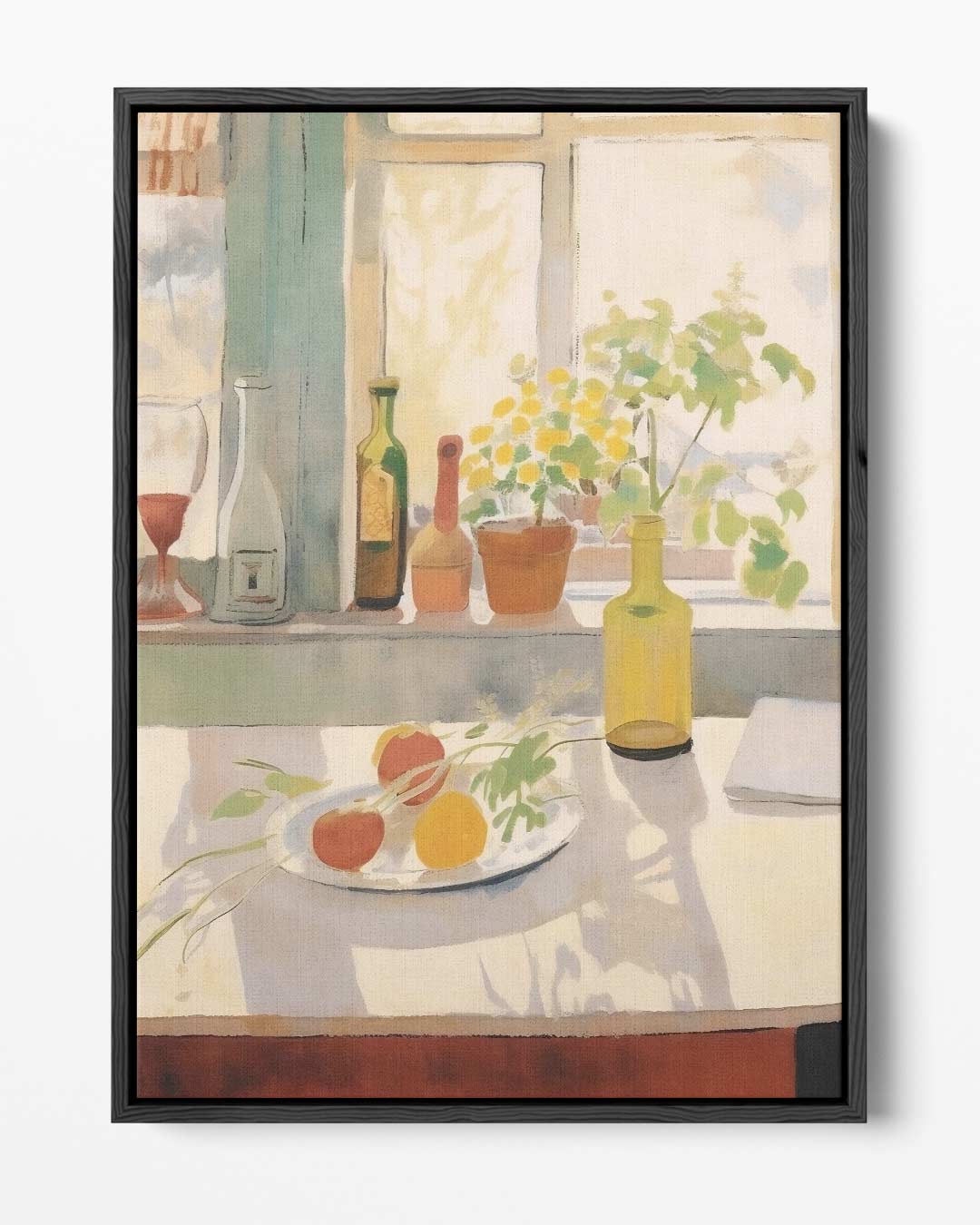 Zomers Stilleven bij het Raam Kunstwerk-canvas-dibond-plexiglas-wanddecoratie-WallArtistic