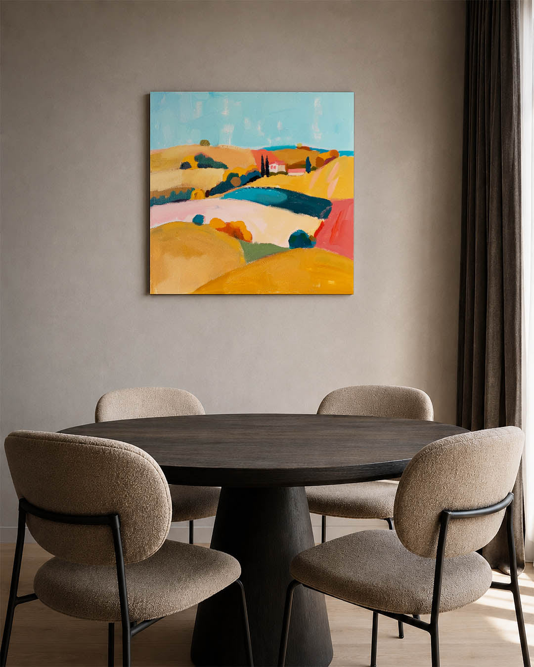 Kleurrijk landschap Kunstwerk