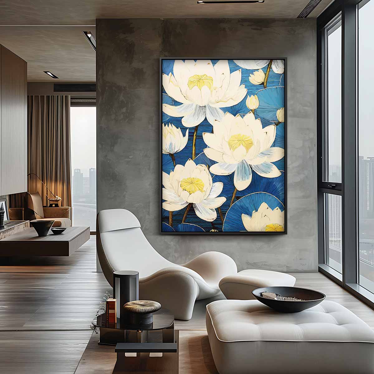 Droomachtige Waterlelies Kunstwerk-canvas-dibond-plexiglas-wanddecoratie-WallArtistic