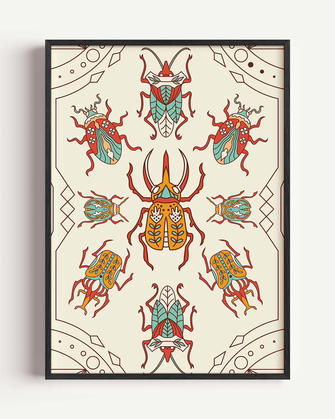 Boho Insecten Kunstposter