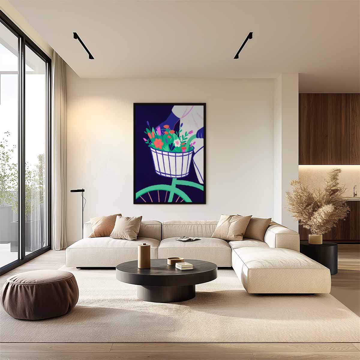 Fietstocht in Bloei Kunstwerk-canvas-dibond-plexiglas-wanddecoratie-WallArtistic