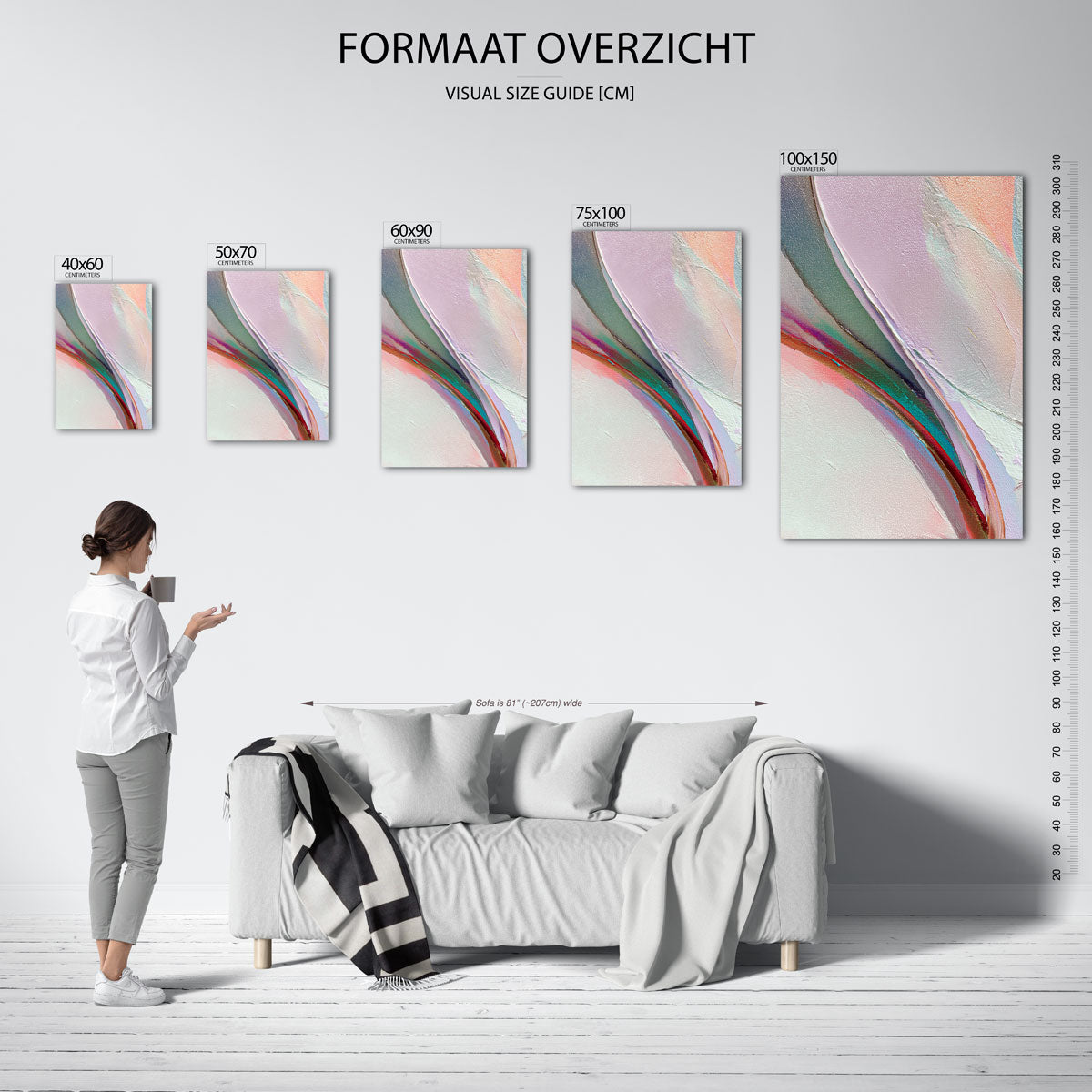 Vloeiende kleurencompositie Kunstwerk