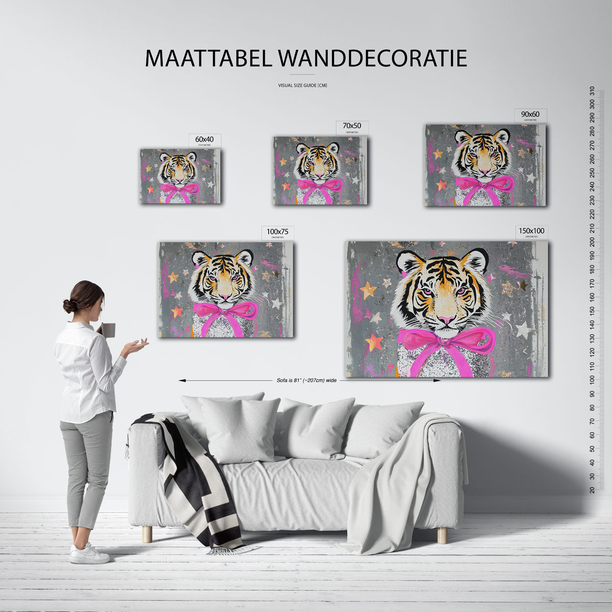 Tijger met sterren Kunstwerk