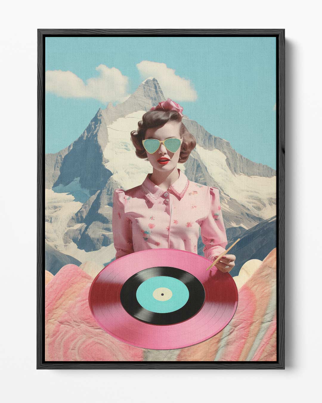 Retro Vinyl Bergen Kunstwerk-canvas-dibond-plexiglas-wanddecoratie-WallArtistic