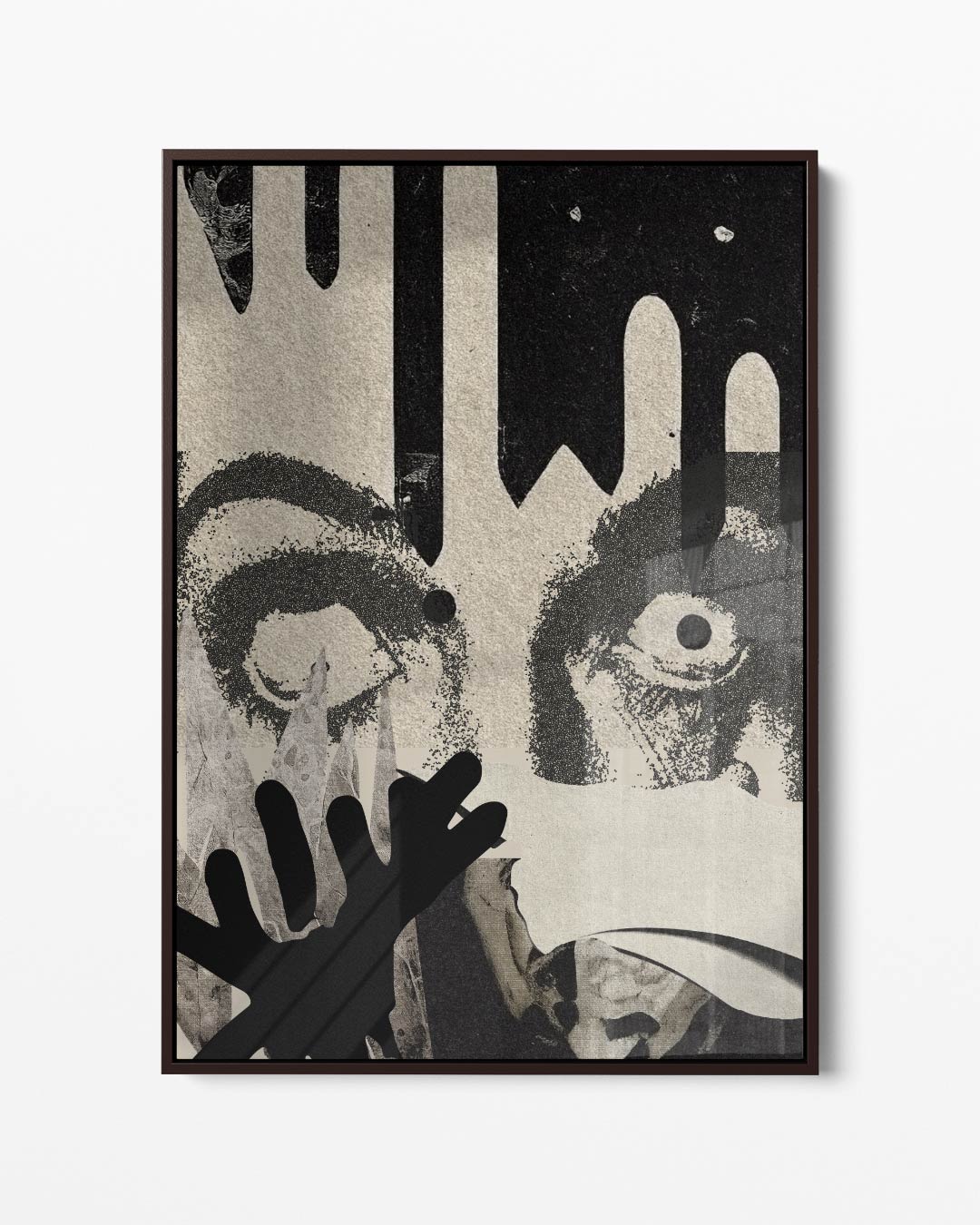Intrigerende Blik Collage Kunstwerk-canvas-dibond-plexiglas-wanddecoratie-WallArtistic