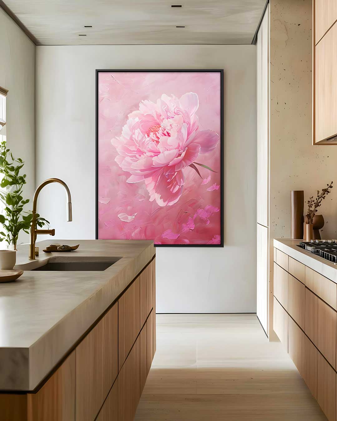 Romantische Roze Pioen Kunstwerk-canvas-dibond-plexiglas-wanddecoratie-WallArtistic