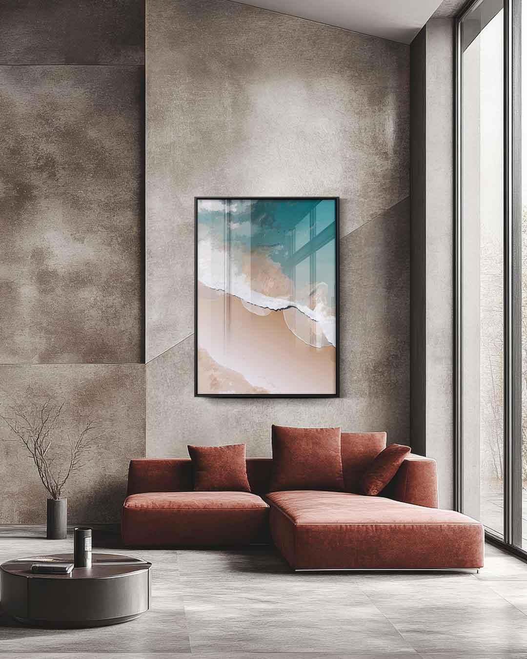 Rustgevende Golfslagen Kunstwerk-canvas-dibond-plexiglas-wanddecoratie-WallArtistic