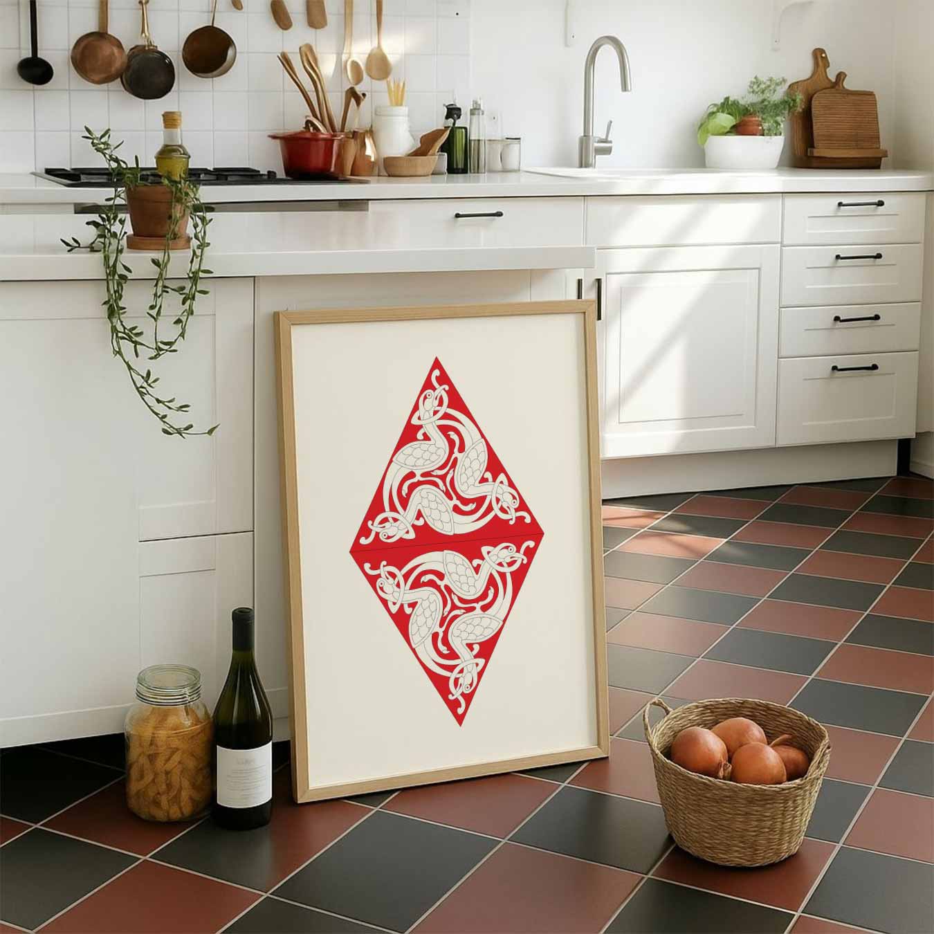 Scandinavische Kunst Vlechtpatroon Poster