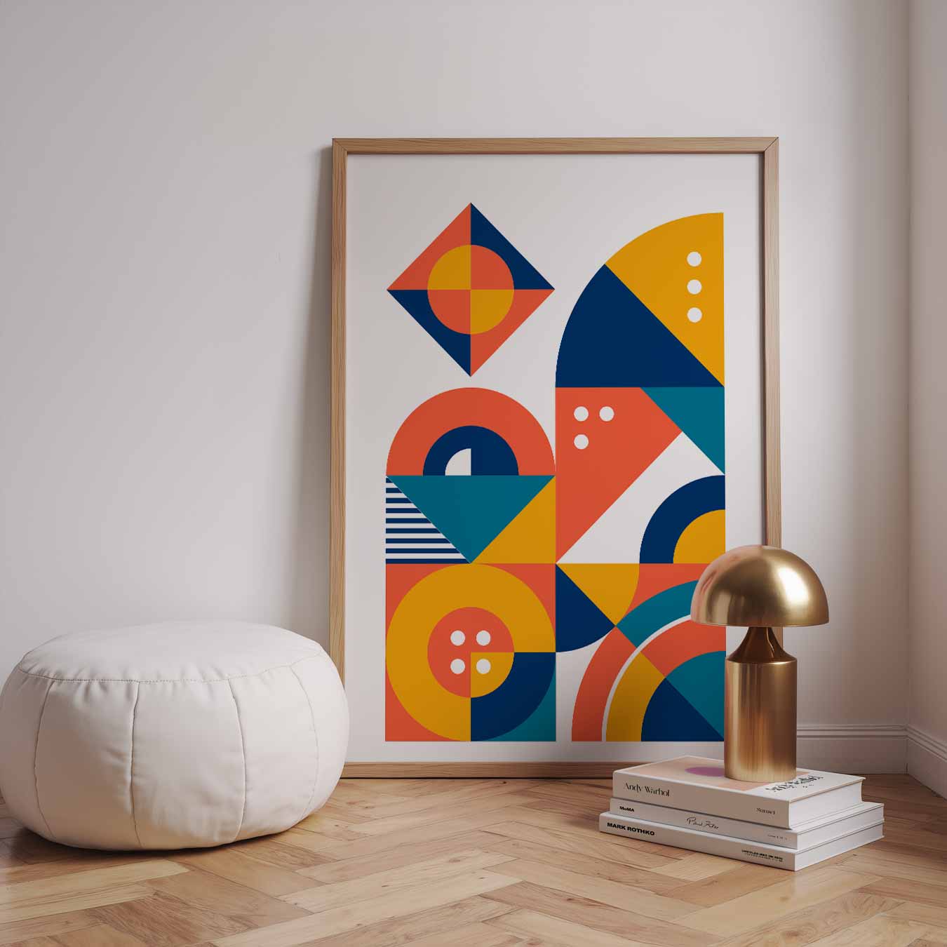 Vrolijke Geometrische Kunstposter