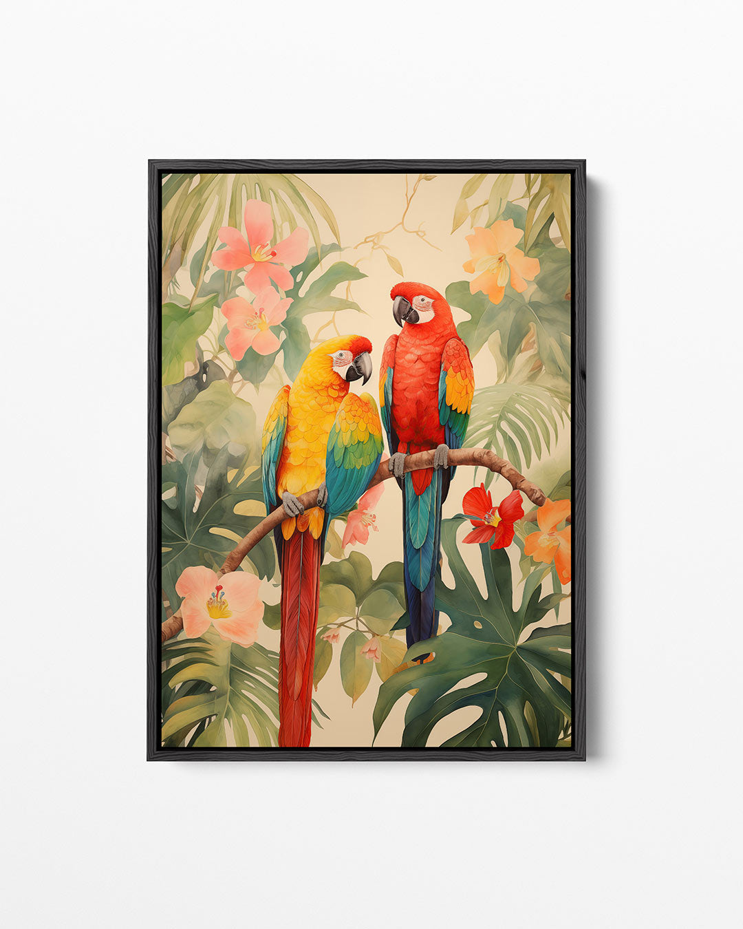 Tropische papegaaien Kunstwerk