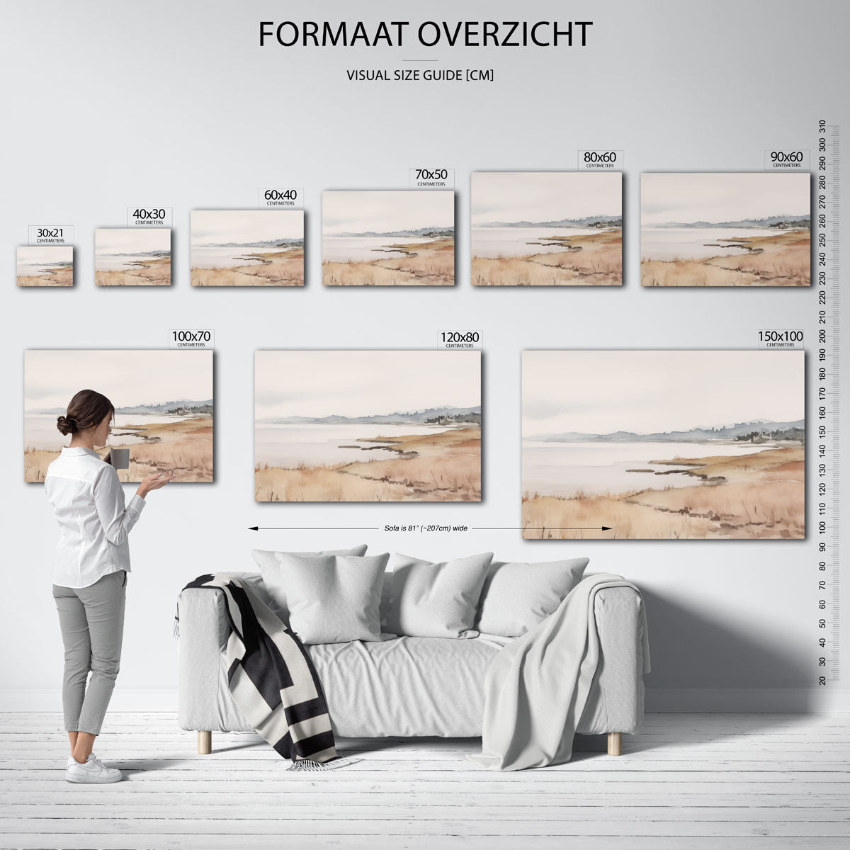 Landschap met heuvels Poster