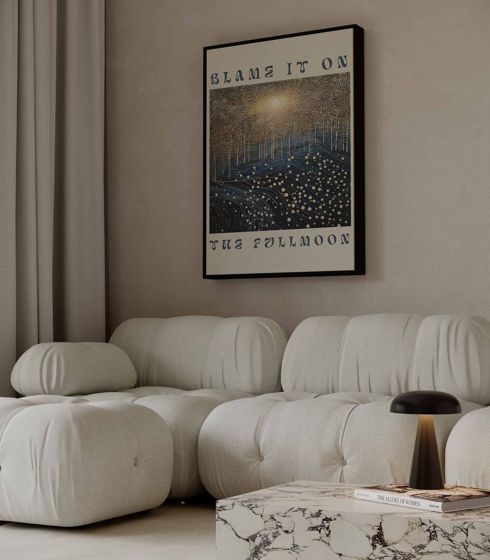 Blame It on the Full Moon Kunstwerk-canvas-dibond-plexiglas-wanddecoratie-WallArtistic