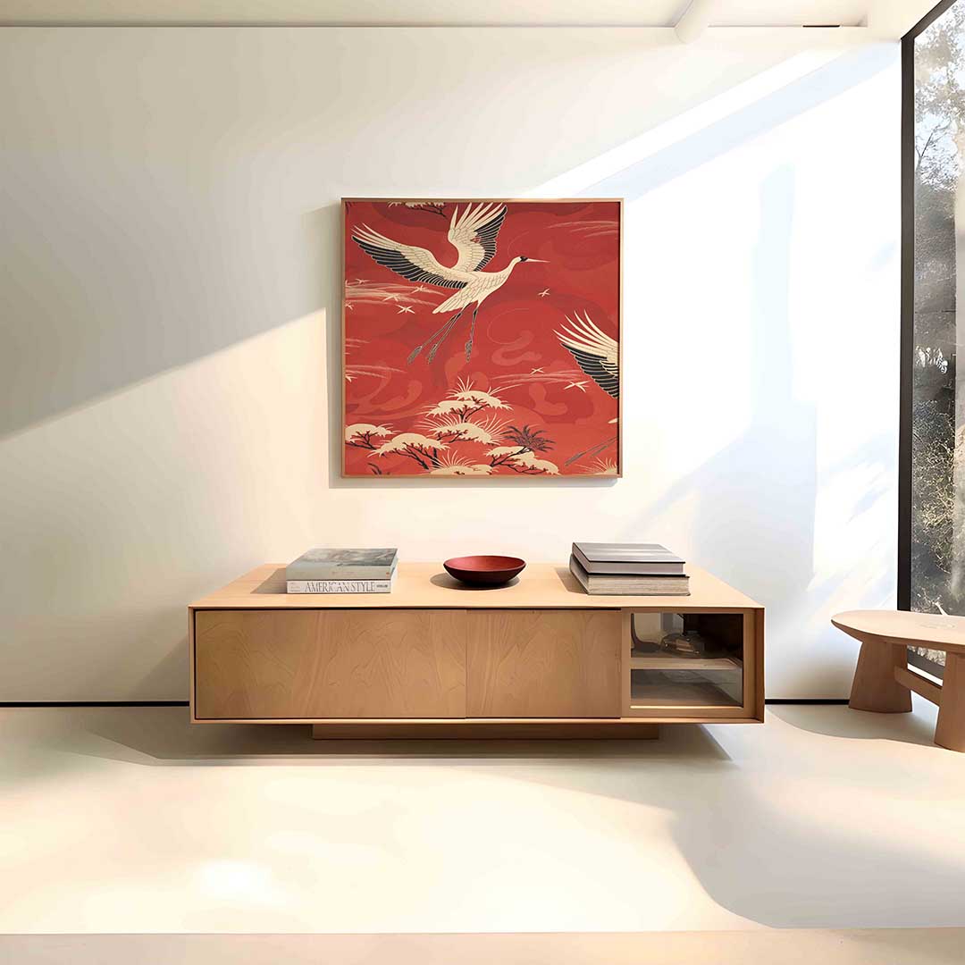 Vliegende kraanvogel Poster