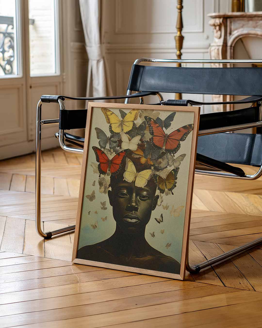 Vlinders in je Haar Kunstposter