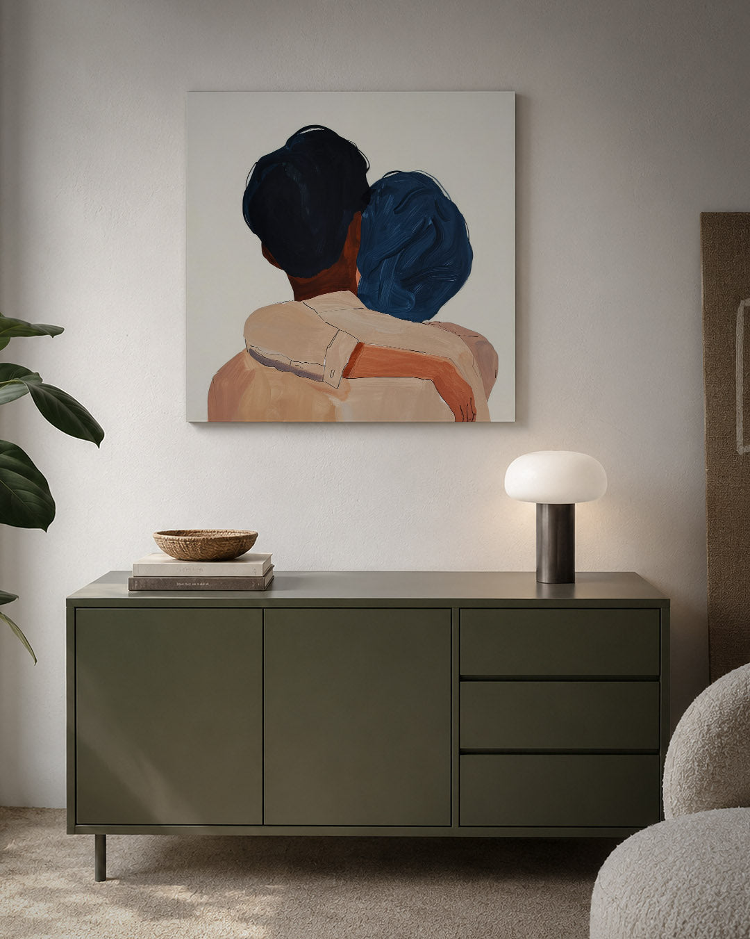 Intieme omhelzing Kunstwerk