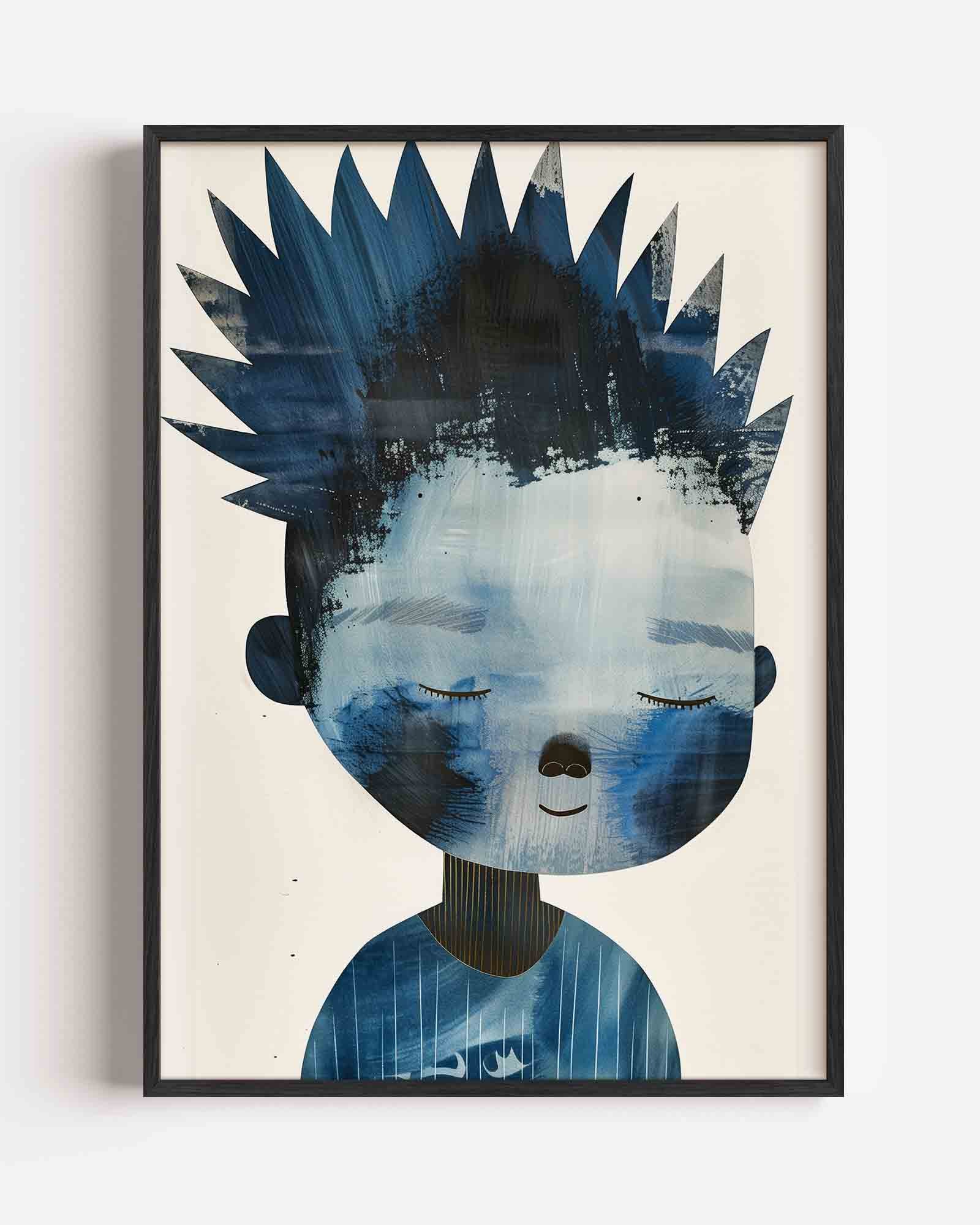 Blauw figuur Poster