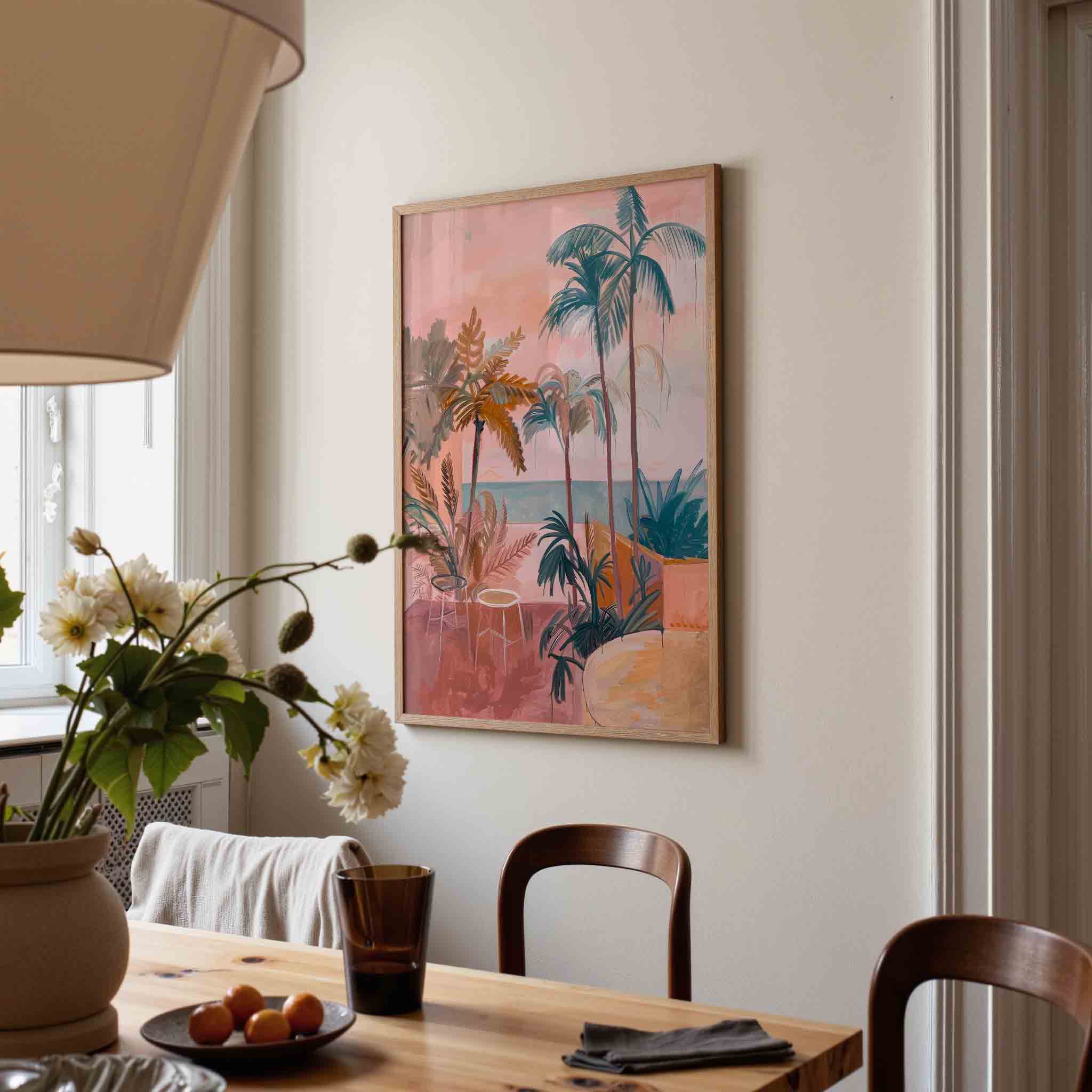 Palmbomen en zee Poster