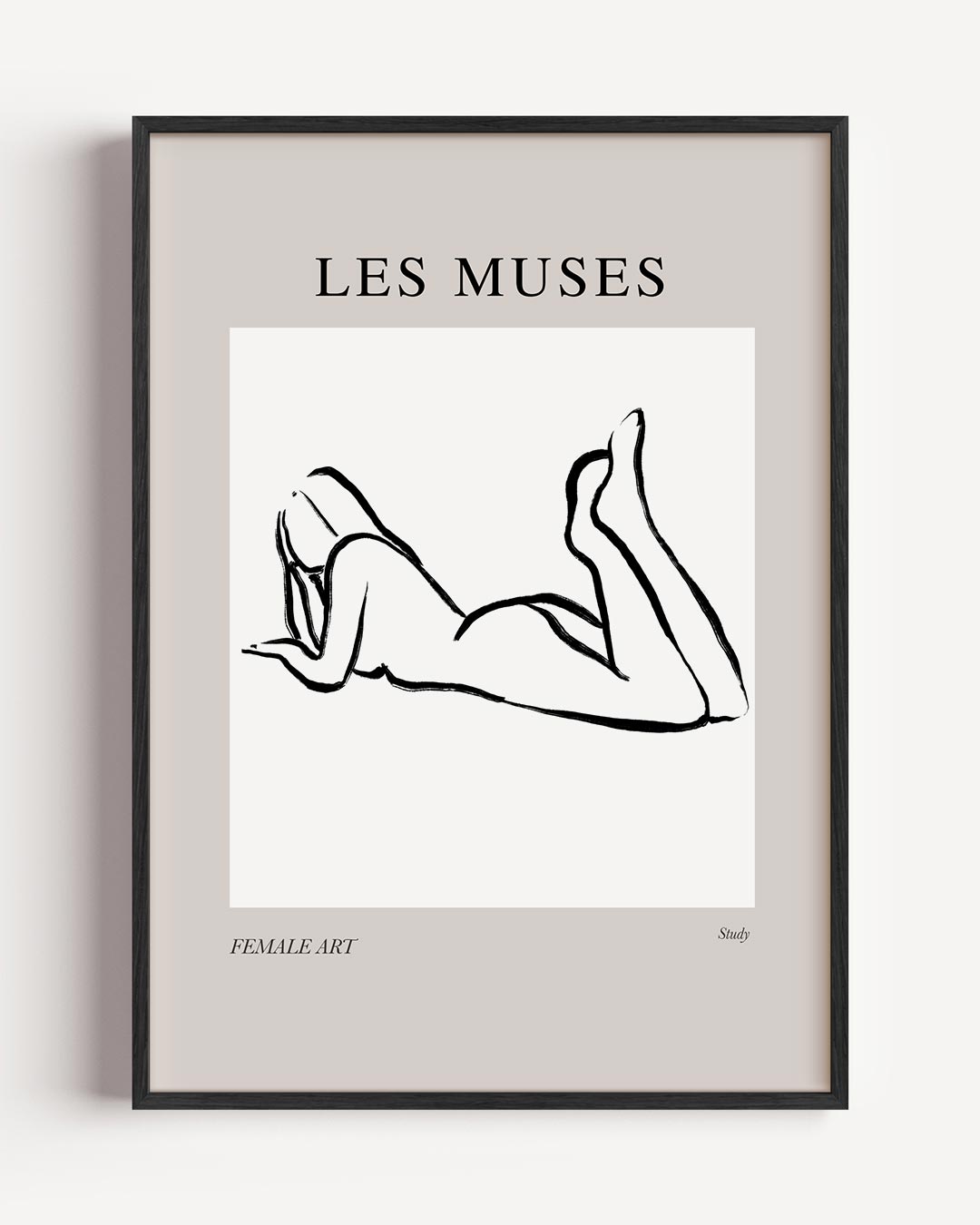 Elegante Lijnkunst Vrouwenportret Poster-WallArtistic