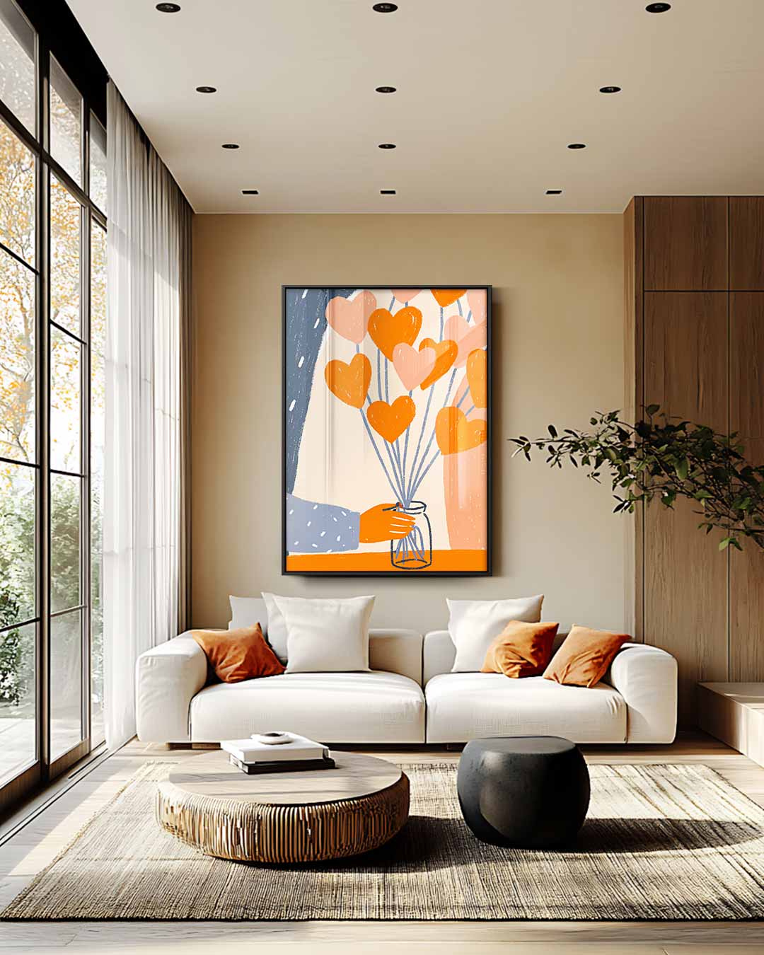 Warme Hartjes Boeketten Kunstwerk-canvas-dibond-plexiglas-wanddecoratie-WallArtistic