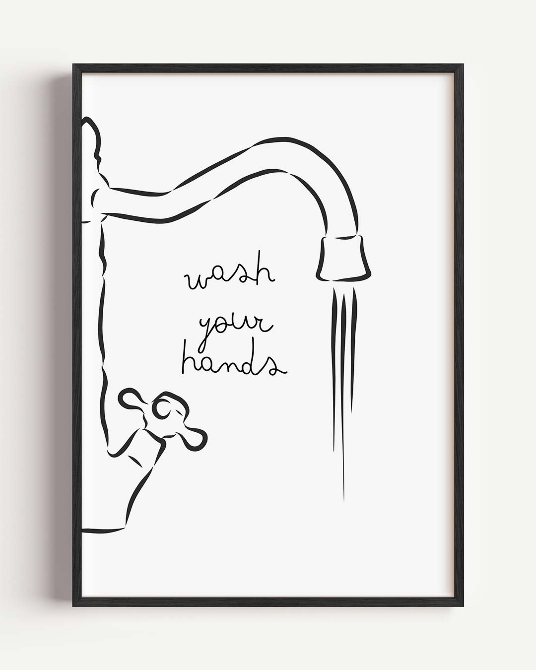 Stijlvolle Minimalistische Handenwas Poster