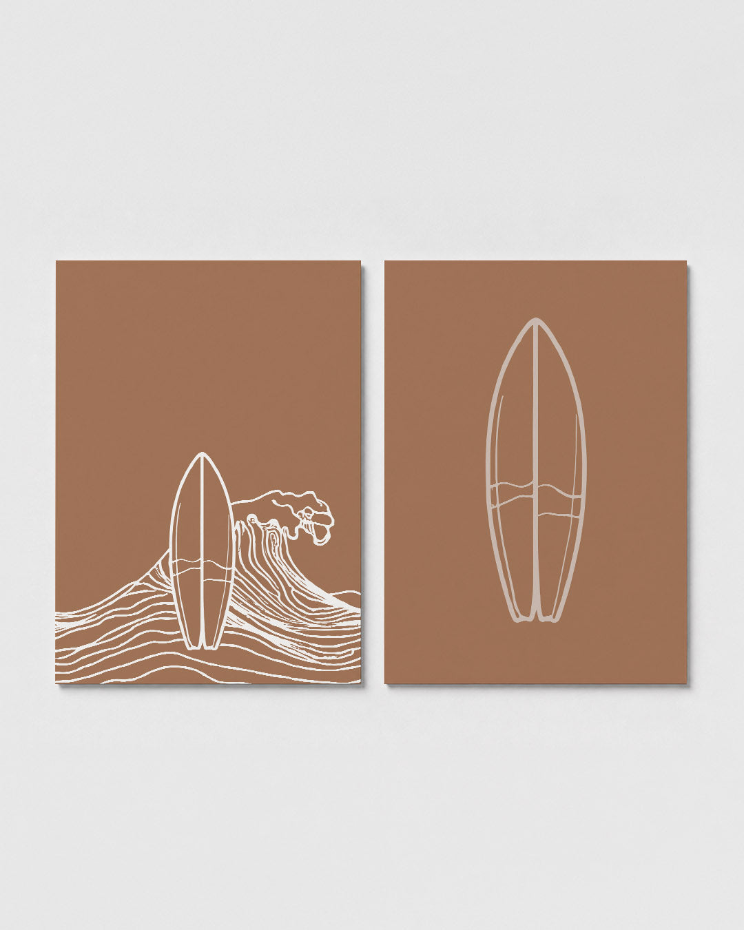 Golven en surfplank Posterset