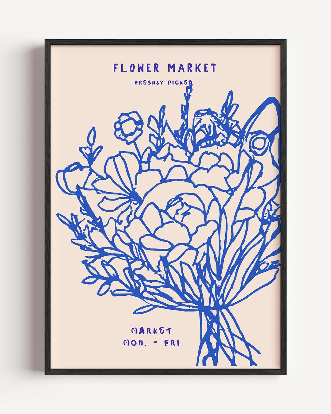 Bloemenmarkt Illustratie Poster-WallArtistic