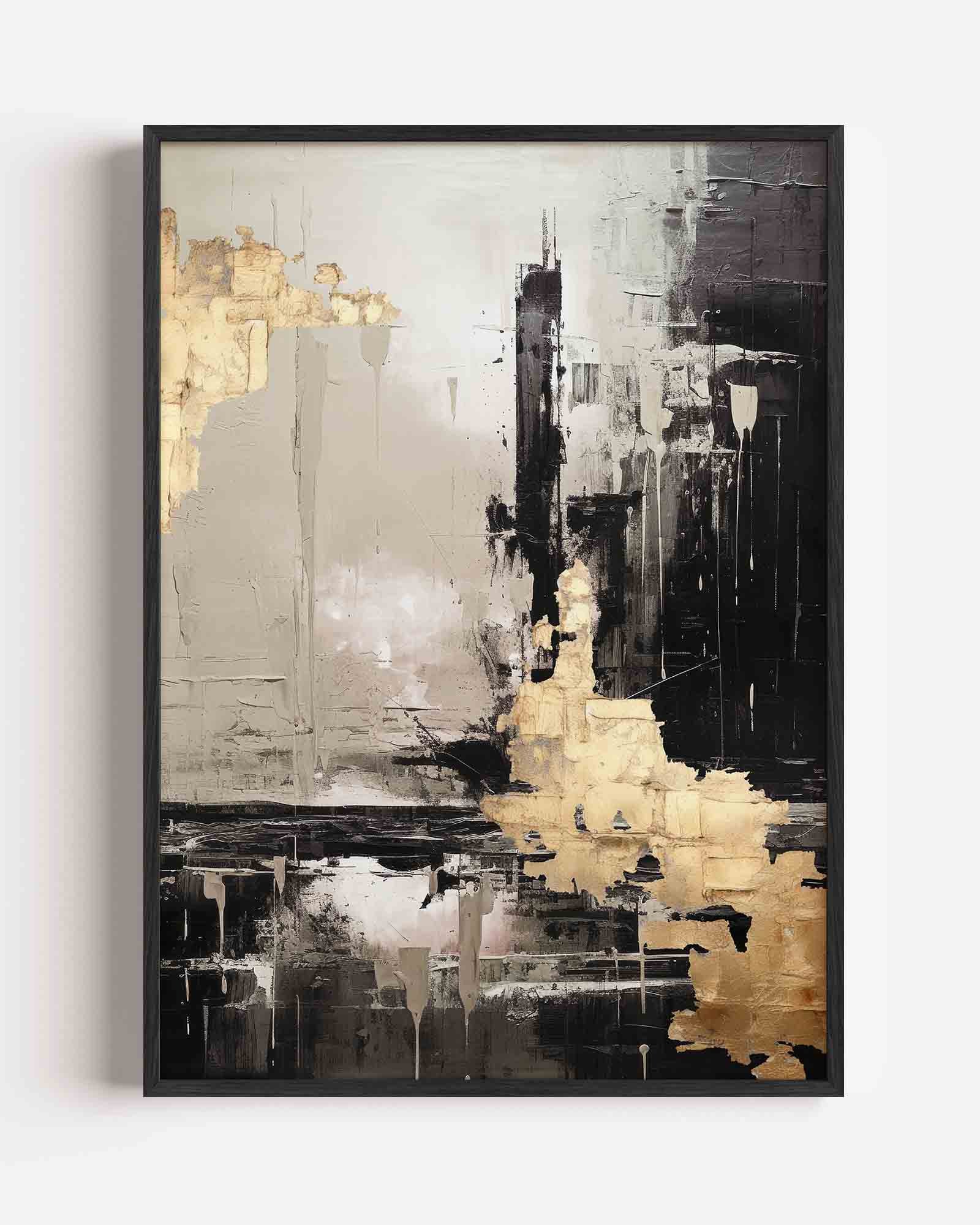Abstracte goud en zwart Poster